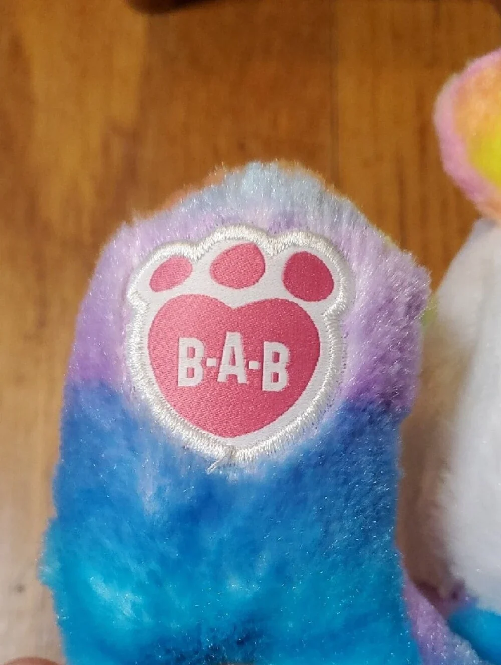 Build-A-Bear Rainbow Teddy Plush with Silver Sparkle Paws